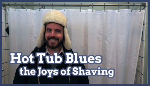 hot tub, winter hot tub, hot tub leg shave, shaving legs, winter leg shaving, joys of shaving